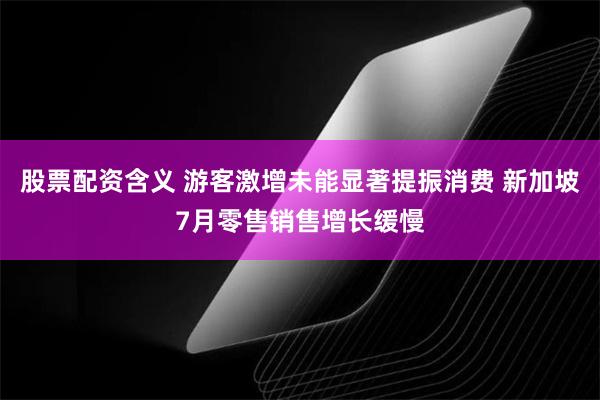 股票配资含义 游客激增未能显著提振消费 新加坡7月零售销售增长缓慢